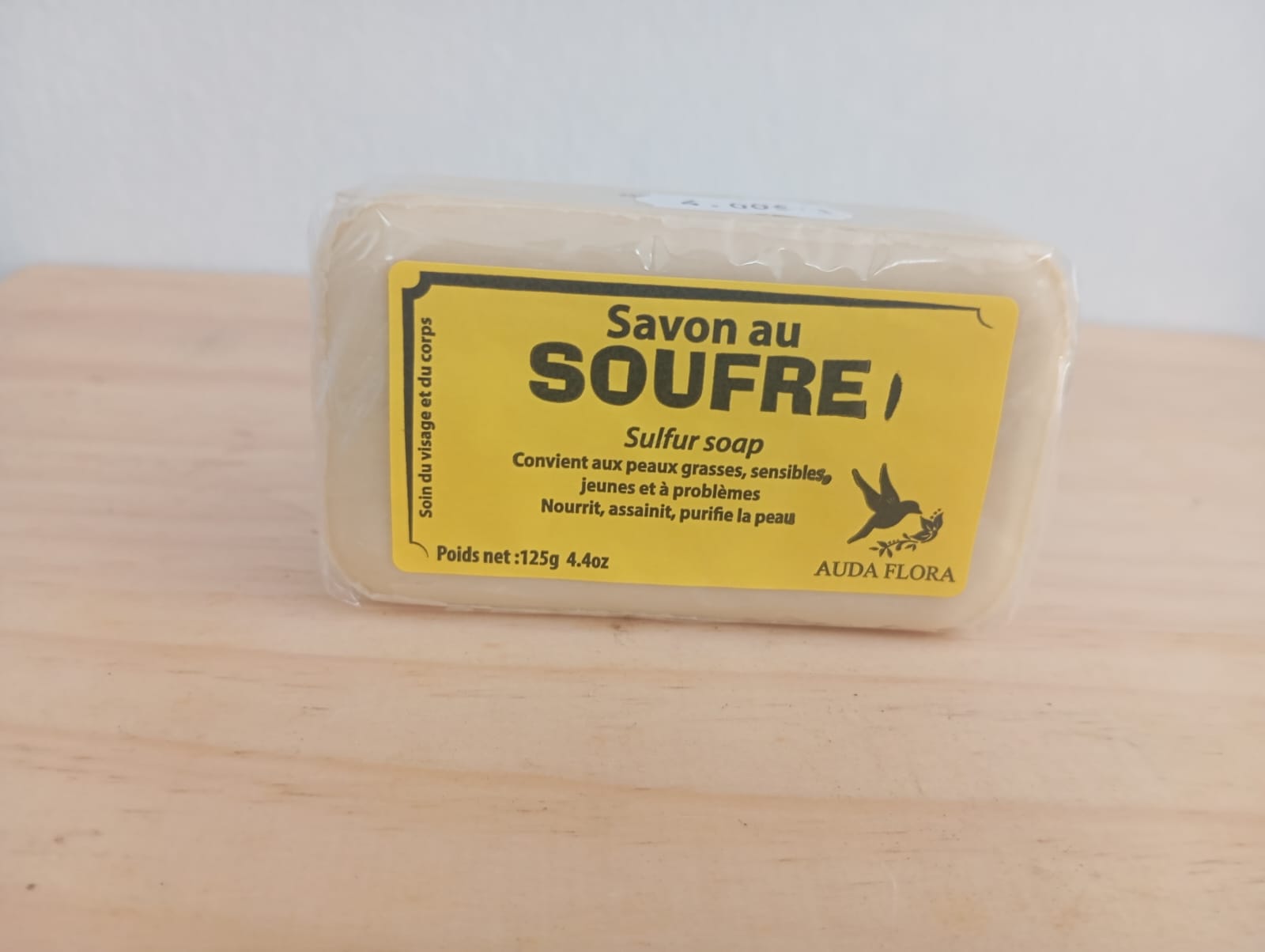 savon soufre 125 g AUDA FLORA. soin corps visage